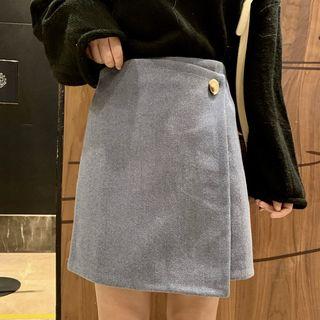 High-waist Wrap-front Skort