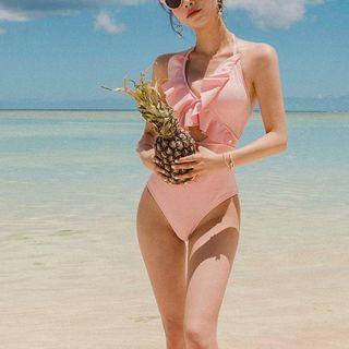 Halter Neck Ruffle Swimsuit