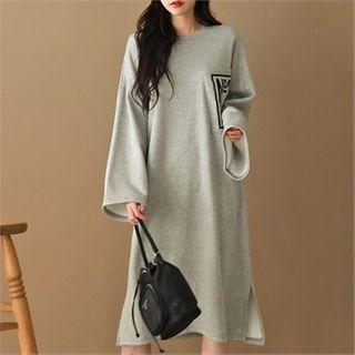 Drop-shoulder Letter Print Dress