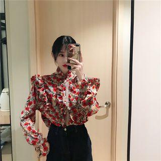 Floral Blouse Floral - Red - One Size
