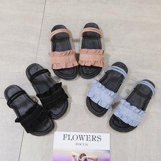 Ruffle Strap Two-way Sandals