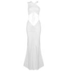 One-shoulder Cut-out Maxi Sheath Dress