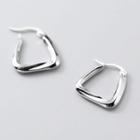 Geometric Hoop Earring 1 Pair - S925 Sterling Silver Huggy Earring - One Size