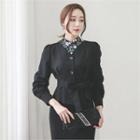 V-neck A-line Blouse With Sash