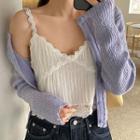 Lace-edge Crinkled Camisole Top