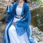 Embroidered Hanfu Camisole Top / Maxi A-line Skirt / Top / Cover-up / Set