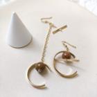 Metallic Asymmetric Earring 1 Pair - Unmatch - One Size