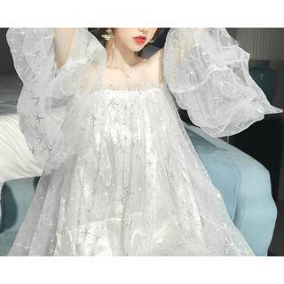 Mesh Cold-shoulder Sundress