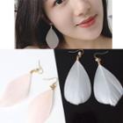 Feather Accent Drop Earrings