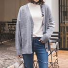 Stripe-trim Loose-fit Cardigan