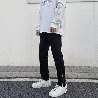 Zip Straight-leg Jeans