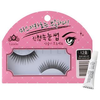 Lioele - Eye Lash With Glue (#12 Rich Volume Type) 1 Pair + Glue