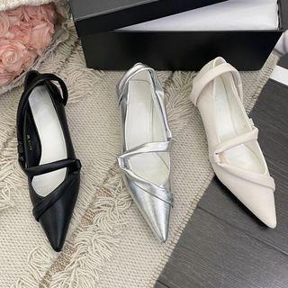 Pointy-toe Kitten-heel Mary Jane Shoes