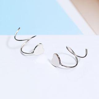 925 Sterling Silver Heart Spiral Earring