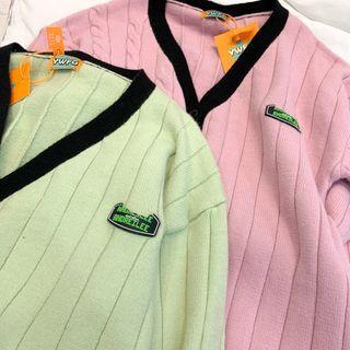 Spaghetti Strap Knit Dress / Ribbed Cardigan