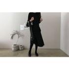 Round-neck Chiffon-hem Knit Dress