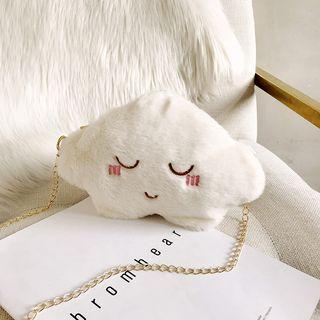 Chenille Cartoon Accent Crossbody Bag