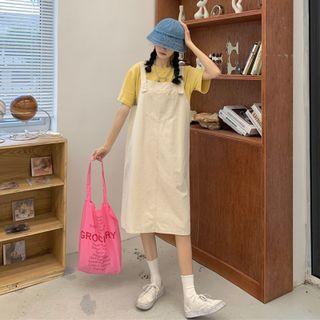 Big-pocket Slit Jumper Dress