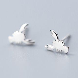 925 Sterling Silver Lobster Earring S925 Silver Stud - 1 Pair - Silver - One Size