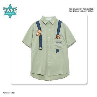 Fake Back Strap Short-sleeve Top