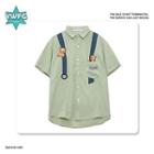 Fake Back Strap Short-sleeve Top