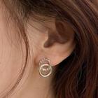 Rhinestone Interlocking Hoop Dangle Earring 1 Pair - Gold - One Size
