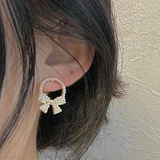 Bow Earring 1 Pair - 1535a - Gold - One Size