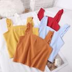 Ruffled-trim Plain Top