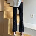Button-up Cropped Boot-cut Pants