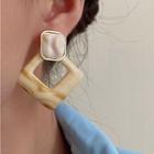 Square Acrylic Earring 1 Pair - Beige - One Size