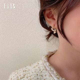 Twisted Stud Earring As Shown In Figure - One Size