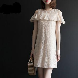 Lace Cold Shoulder Shift Dress