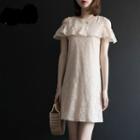 Lace Cold Shoulder Shift Dress