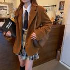 Blazer / Shirt / Neck Tie / Plaid A-line Skirt