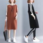 Plus Size Contrast Trim T-shirt Dress