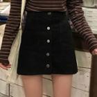 High-waist Corduroy Skirt