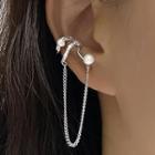 Faux Pearl Chained Ear Cuff 1 Pc - Right Ear - Silver - One Size