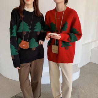 Tree Print Loose-fit Sweater