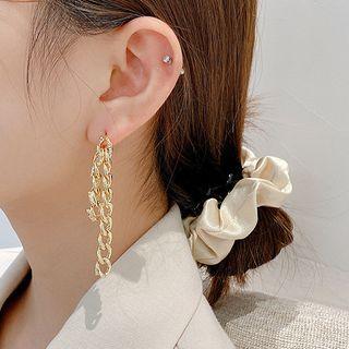 Rhinestone Fringed Earring 1 Pair - Te2666 - Gold - One Size