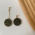 Non-matching Faux Pearl Houndstooth Disc Dangle Earring 1 Pair - Gold - One Size