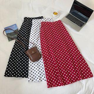 Polka Dot Chiffon A-line Skirt