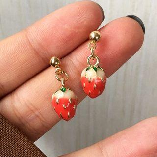 Strawberry Dangle Earring 1 Pair - Strawberry Earring - Red - One Size