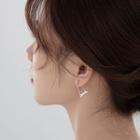 Bow Safety Pin Stud Earring Stud Earring - 2 Pcs - Silver - One Size