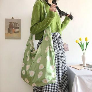 Pear Canvas Shoulder Bag Green - One Size