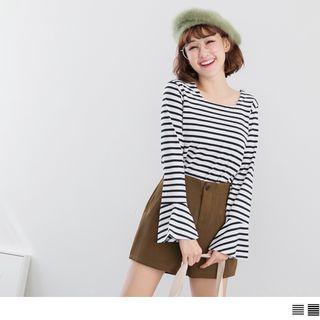 Bell Sleeve Square Neck T-shirt