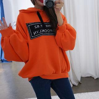 Lettering-panel Oversized Hoodie