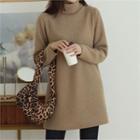Turtle-neck Loose-fit Long Top
