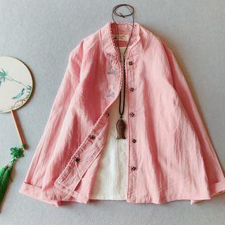 Embroidered Button-up Light Jacket
