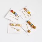 Set Of 3: Bead / Faux Pearl Hair Clip / Hair Pin (assorted Designs)