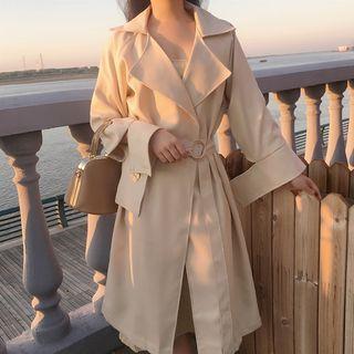 Notch Lapel Trench Coat With Belt